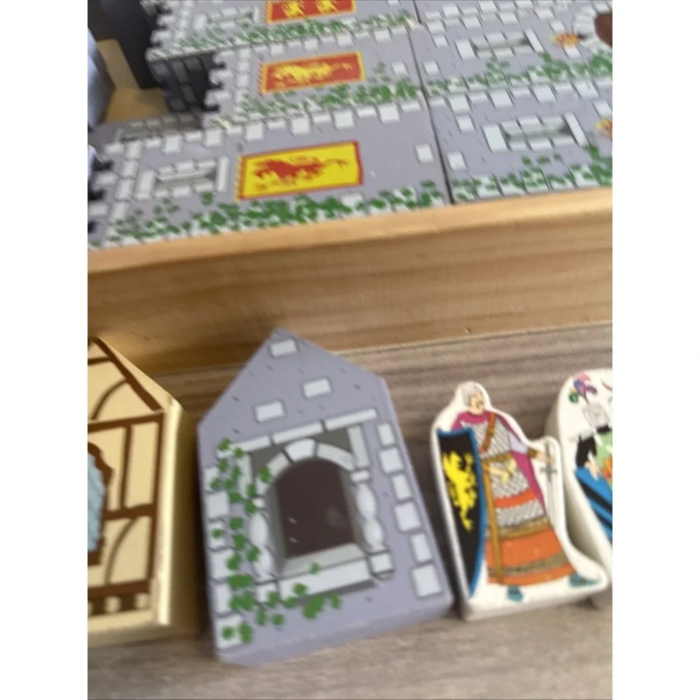 Retired Melissa & Doug Castle Blocks Play Set Wooden Collectible Play Complete